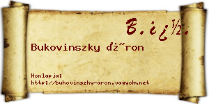 Bukovinszky Áron névjegykártya