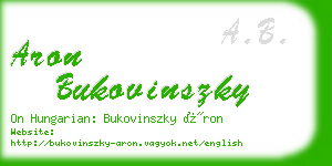 aron bukovinszky business card